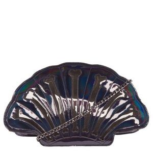 Iron Fist Punky Mermaid Holographic Vinyl Sea Shell Bone Purse 🦴